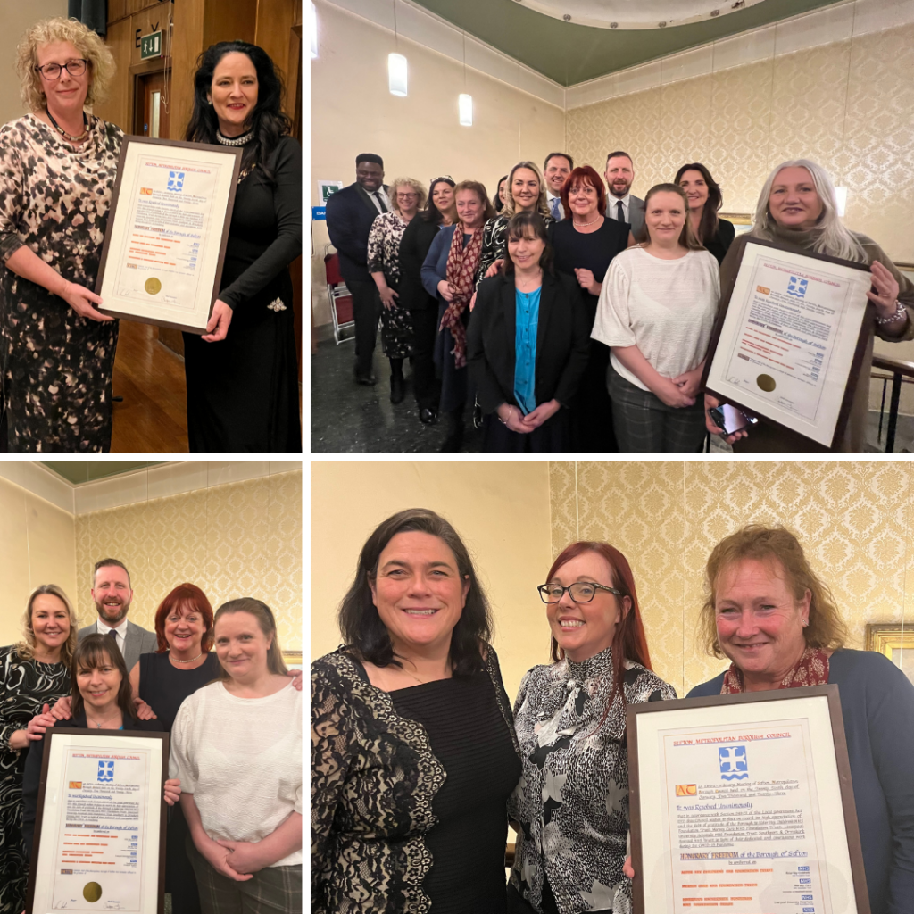 Photo collection of Alder Hey staff being awarded the Freedom of Sefton