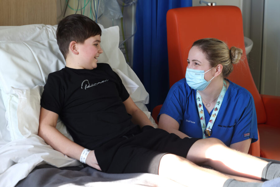 Nurse and patient on a ward