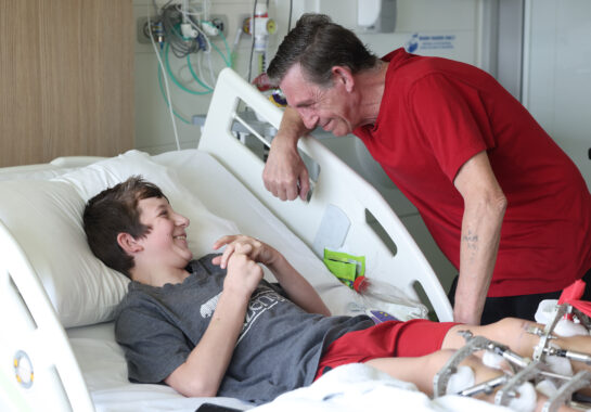 Child in hospital bed