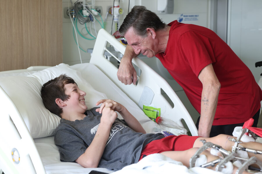 Child in hospital bed